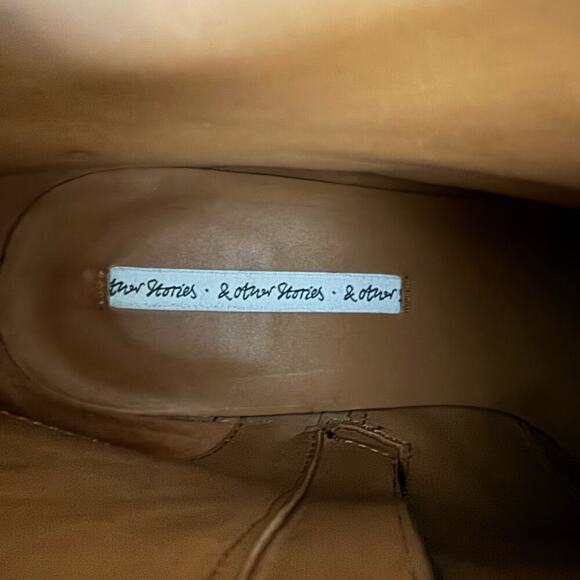 & OTHER STORIES Stud Ankle Boots Leather Black & Gold Size 41 - Picture 7 of 11